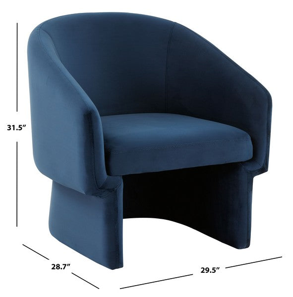 Safavieh Susie Barrel Back Accent Chair - Navy | Accent Chairs | Modishstore - 3