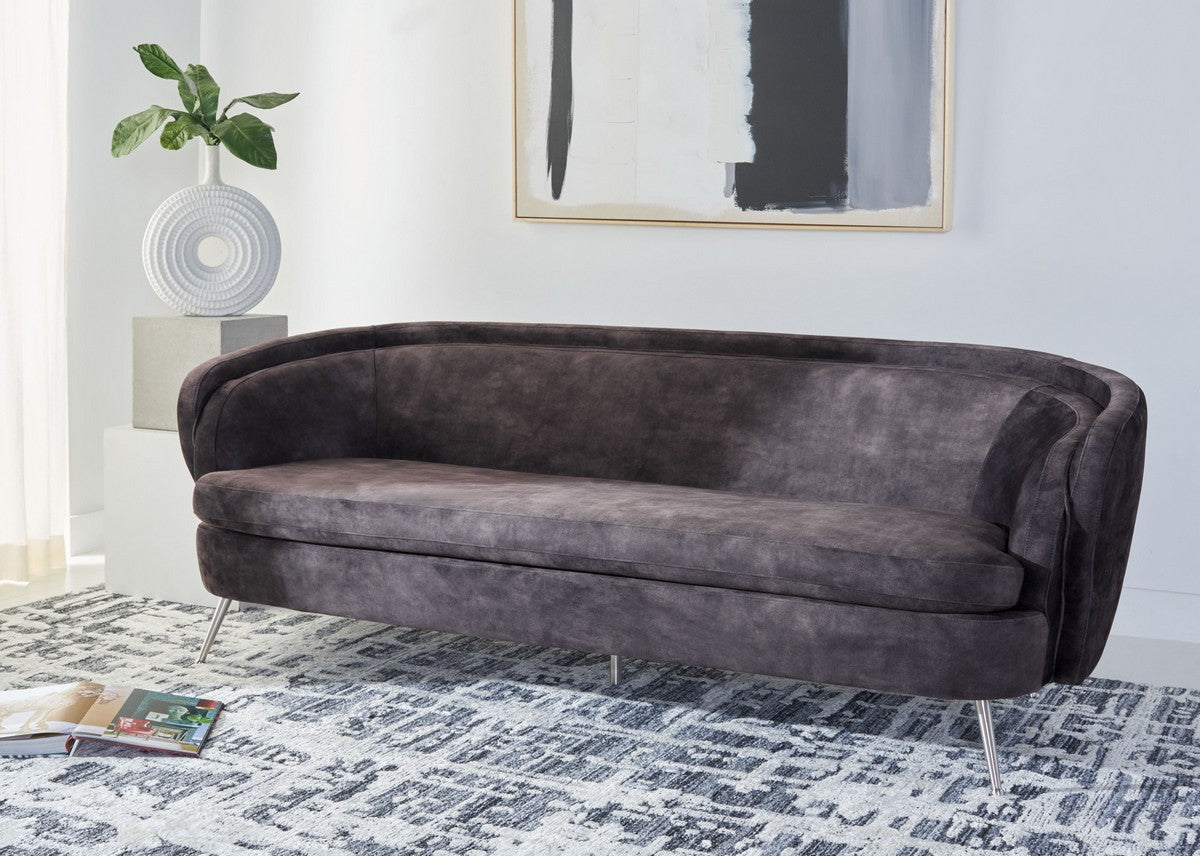 Safavieh Maryssa Curved Back Sofa - Charcoal Gray | Sofas | Modishstore