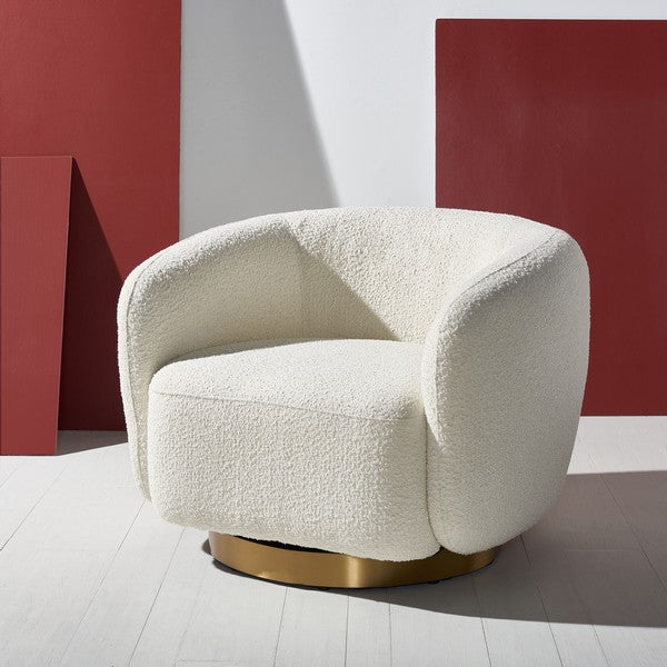 Safavieh Bernard Swivel Accent Chair - Ivory | Accent Chairs | Modishstore