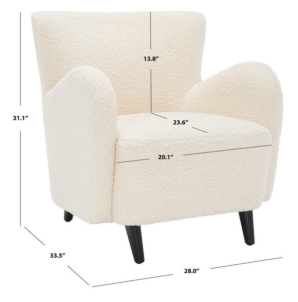 Safavieh Rayanne Modern Wingback Chair - Ivory | Accent Chairs | Modishstore - 3