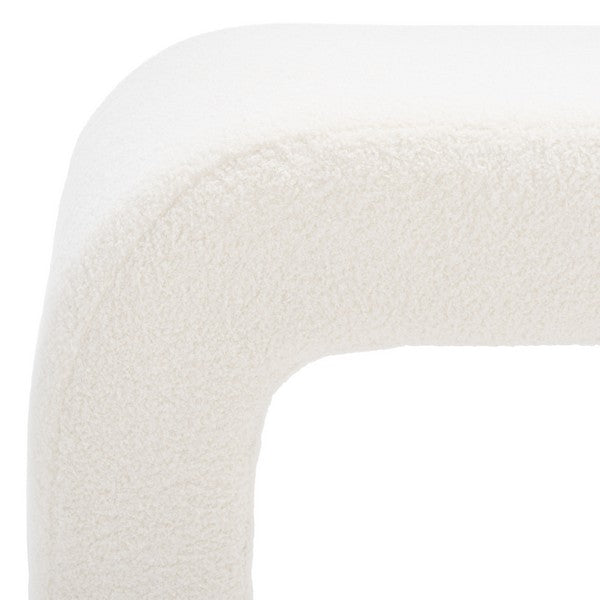 Safavieh Caralynn Upholstered Bench - White | Benches | Modishstore - 4