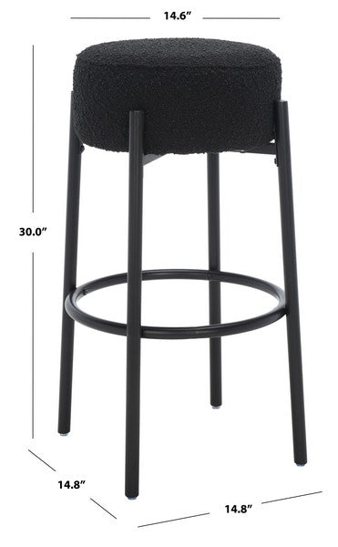 Safavieh Paisleigh Metal Leg Barstool - Black | Bar Stools | Modishstore - 5