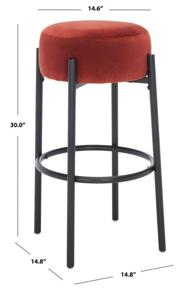 Safavieh Paisleigh Metal Leg Barstool - Rust | Bar Stools | Modishstore - 3