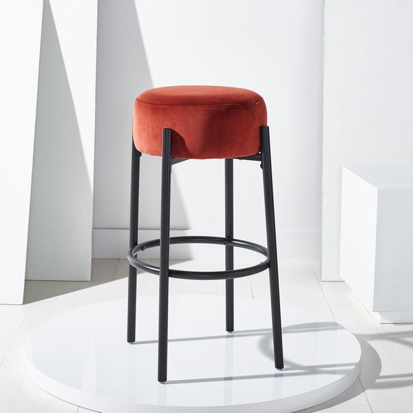 Safavieh Paisleigh Metal Leg Barstool - Rust | Bar Stools | Modishstore