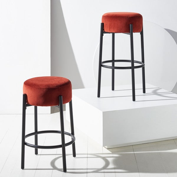 Safavieh Paisleigh Metal Leg Barstool - Rust | Bar Stools | Modishstore - 5