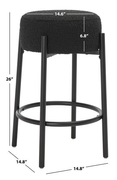 Safavieh Paisleigh Metal Counter Stool - Black | Counter Stools | Modishstore - 2