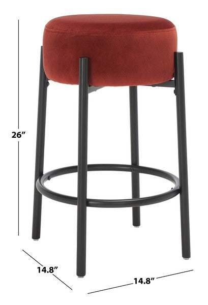 Safavieh Paisleigh Metal Counter Stool - Rust | Counter Stools | Modishstore - 3