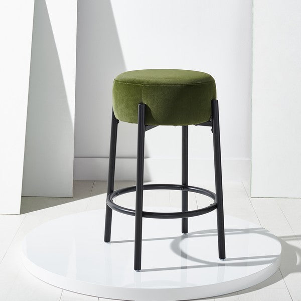 Safavieh Paisleigh Metal Counter Stool - Forest Green | Counter Stools | Modishstore