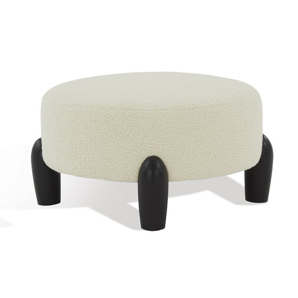 Safavieh Perez Scandinavian Rd Ottoman - Ivory | Ottomans | Modishstore - 5