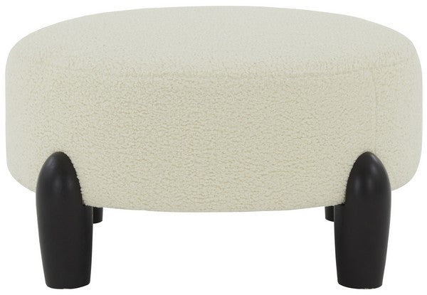 Safavieh Perez Scandinavian Rd Ottoman - Ivory | Ottomans | Modishstore - 2