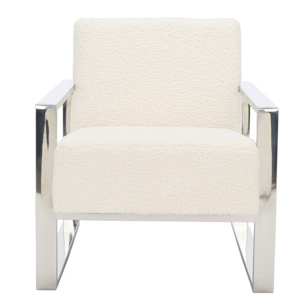 Safavieh Ramos Metal Framed Accent Chai - Ivory | Accent Chairs | Modishstore - 2