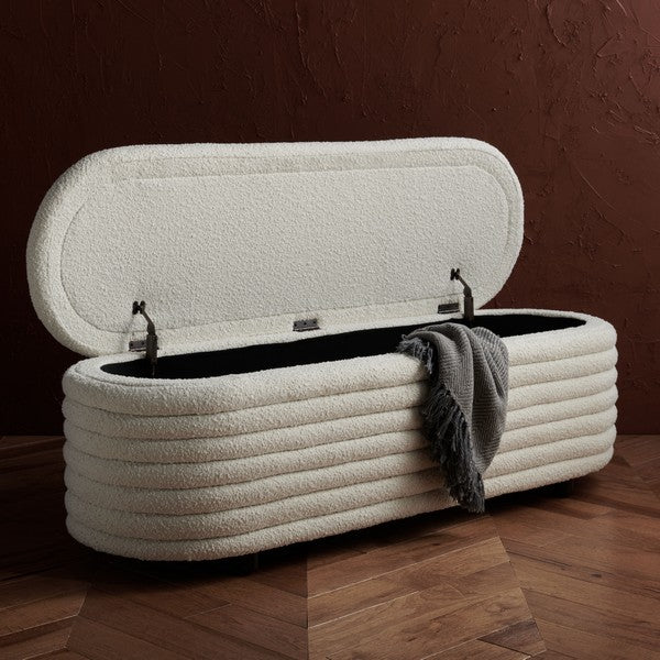 Safavieh Jaymie Storage Bench - Ivory | Ottomans | Modishstore