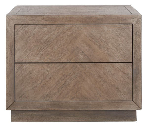 Safavieh Steve 2 Drawer Wood Nightstand - Light Brown | Nightstands | Modishstore - 2