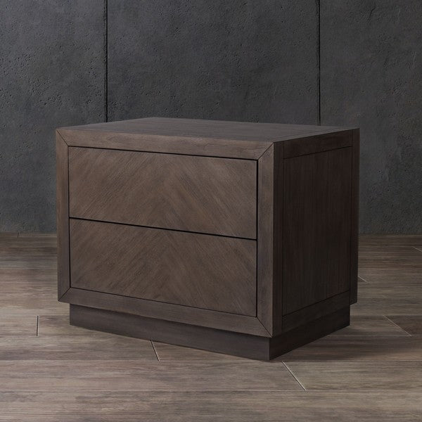 Safavieh Steve 2 Drawer Wood Nightstand - Light Brown | Nightstands | Modishstore