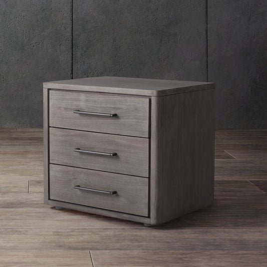 Safavieh Rosey 3 Drawer Wood Nightstand - Light Gray | Nightstands | Modishstore