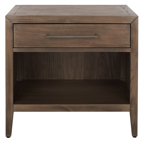 Safavieh Ariella 1 Drawer Wd Nightstand - Light Brown | Nightstands | Modishstore - 2