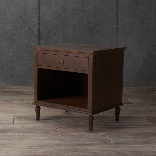 Safavieh Lisabet 1 Drawer Wd Nightstand - Brown | Nightstands | Modishstore