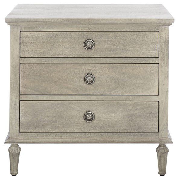 Safavieh Lisabet 3 Drawer Wd Nightstand - Light Gray | Nightstands | Modishstore - 2