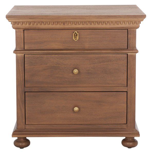 Safavieh Allisyn 3 Drawer Wd Nightstand - Brown | Nightstands | Modishstore - 2