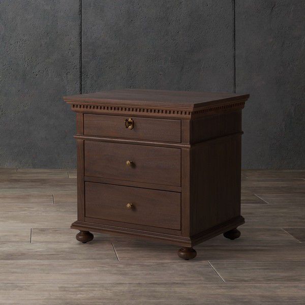 Safavieh Allisyn 3 Drawer Wd Nightstand - Brown | Nightstands | Modishstore