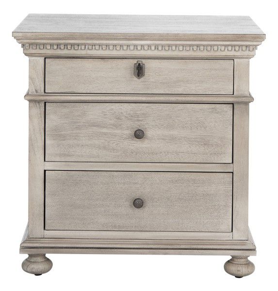 Safavieh Allisyn 3 Drawer Wd Nightstand - Light Gray | Nightstands | Modishstore - 2