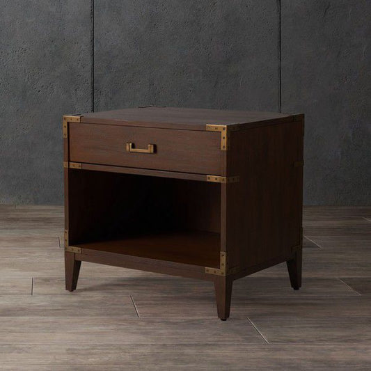 Safavieh Nisha 1 Drawer Wood Nightstand - Brown | Nightstands | Modishstore