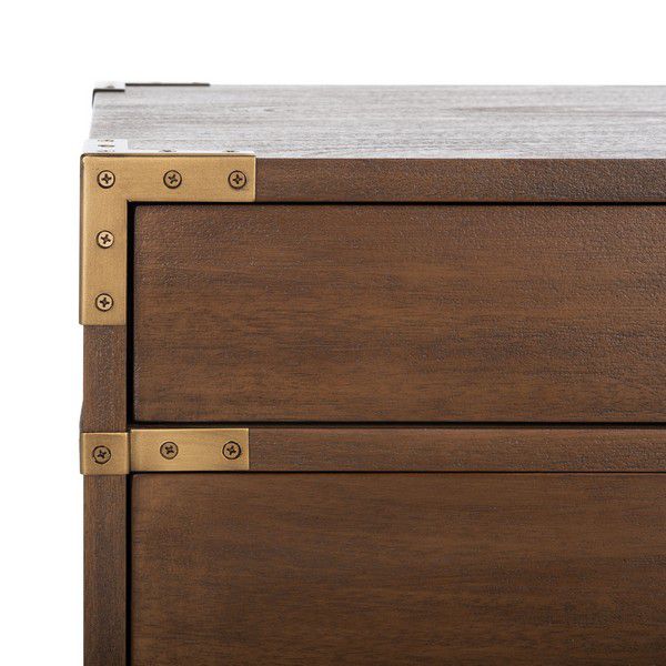 Safavieh Nisha 3 Drawer Wood Nightstand - Brown | Nightstands | Modishstore - 4