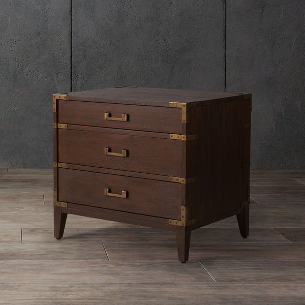 Safavieh Nisha 3 Drawer Wood Nightstand - Brown | Nightstands | Modishstore