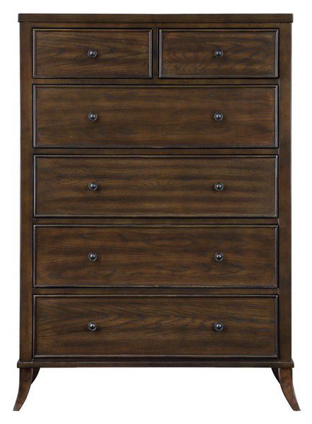 Safavieh Tobias 6 Drawer Tall Dresser - Dark Walnut | Dressers | Modishstore - 2