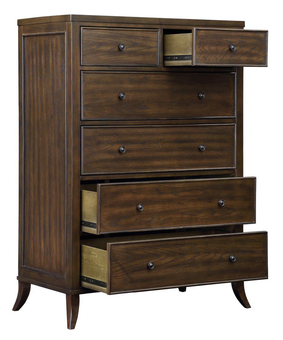 Safavieh Tobias 6 Drawer Tall Dresser - Dark Walnut | Dressers | Modishstore - 4