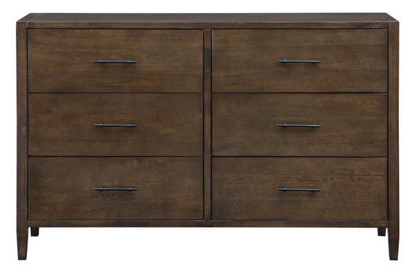 Safavieh Tompkins 6 Drawer Dresser - Dark Walnut | Dressers | Modishstore - 2