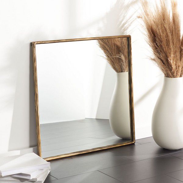 Safavieh Yvette Square Metal Mirror - Brass | Mirrors | Modishstore