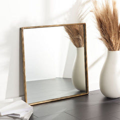 Safavieh Yvette Square Metal Mirror - Brass