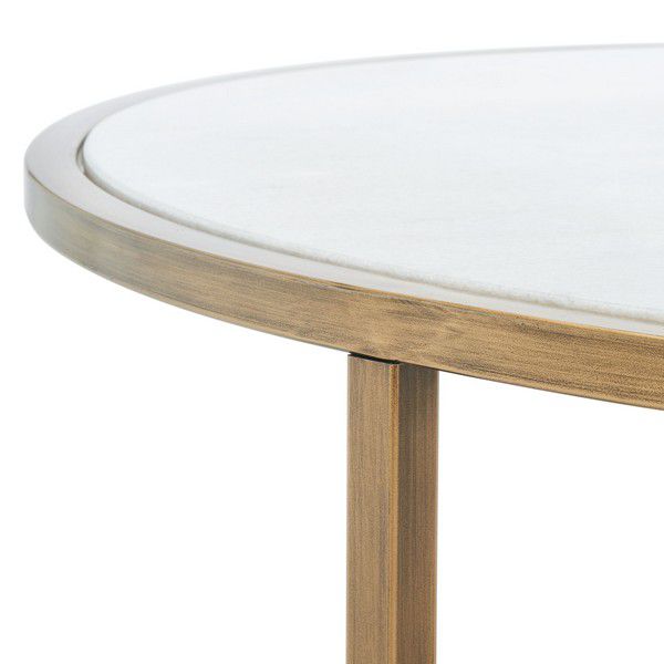 Safavieh Brynna Rd Marble Coffee Table - Bronze | Coffee Tables | Modishstore - 4