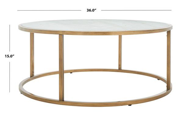 Safavieh Brynna Rd Marble Coffee Table - Bronze | Coffee Tables | Modishstore - 3