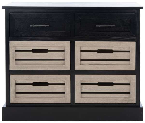 Safavieh Briar Removable 6 Drawer Storage Chest - Black Frame | Cabinets | Modishstore - 2