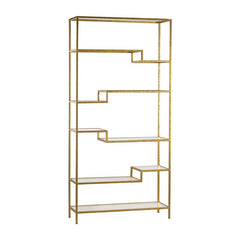 Sterling Industries Gold And Mirrored Shelving Unit