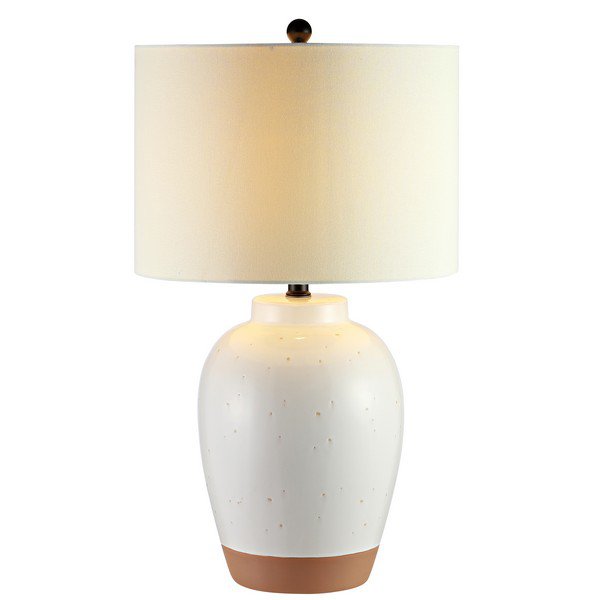 Safavieh Portcia Table Lamp - Speckled Ivory Glaze With Bottom Clay Color | Table Lamps | Modishstore - 2