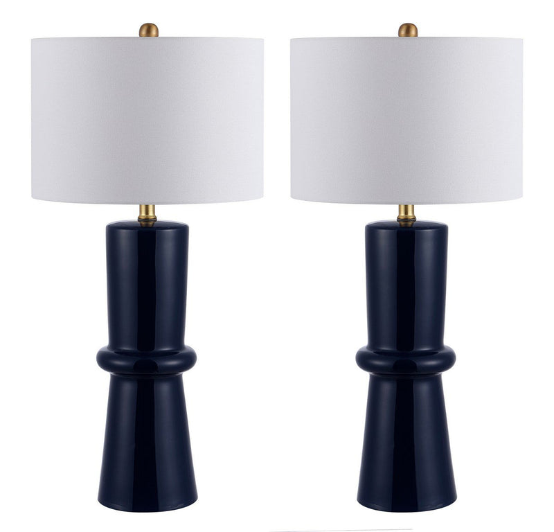 Safavieh Ellaria Ceramic Table Lamp Set Of 2 - Navy | Table Lamps | Modishstore