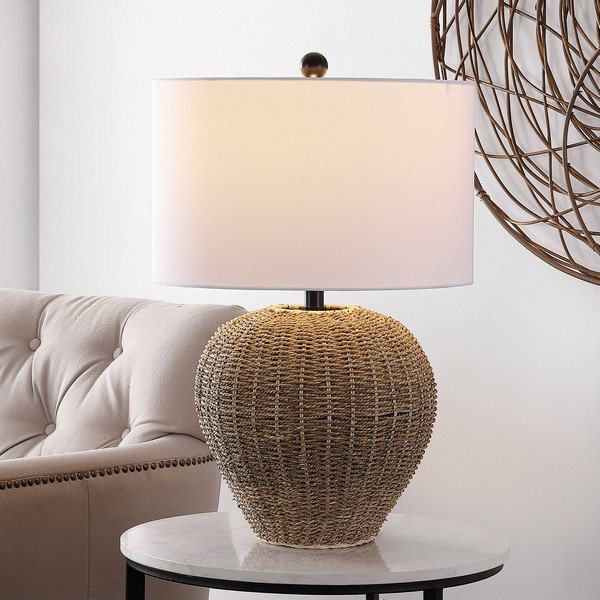 Safavieh Firth Table Lamp - Rattan | Table Lamps | Modishstore