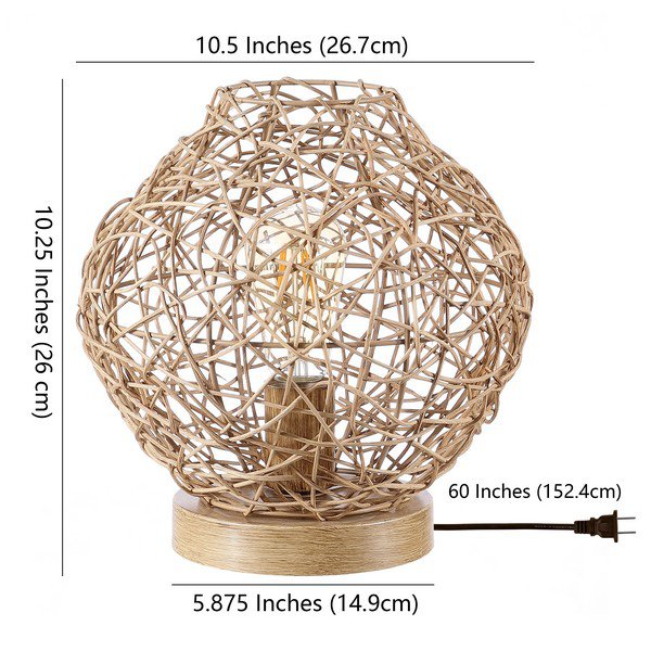 Safavieh Caldera Table Lamp - Rattan | Table Lamps | Modishstore - 3