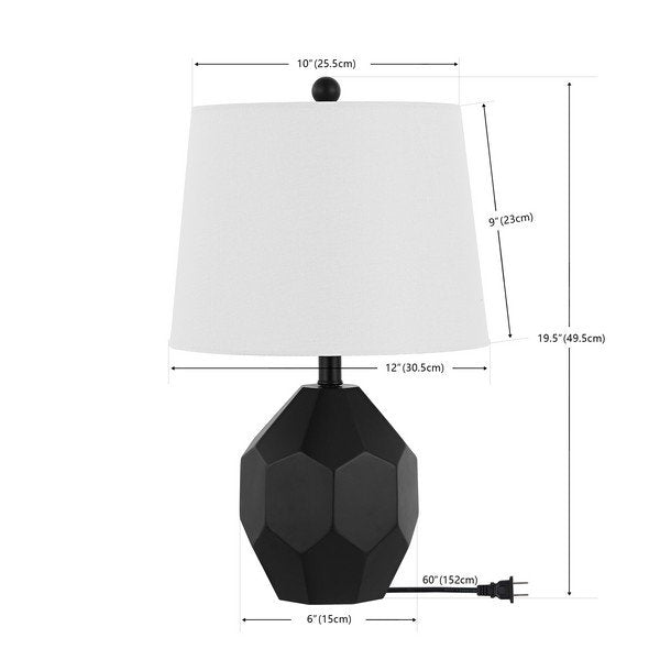 Safavieh Danilo 19.5 inch Black Resin Table Lamp