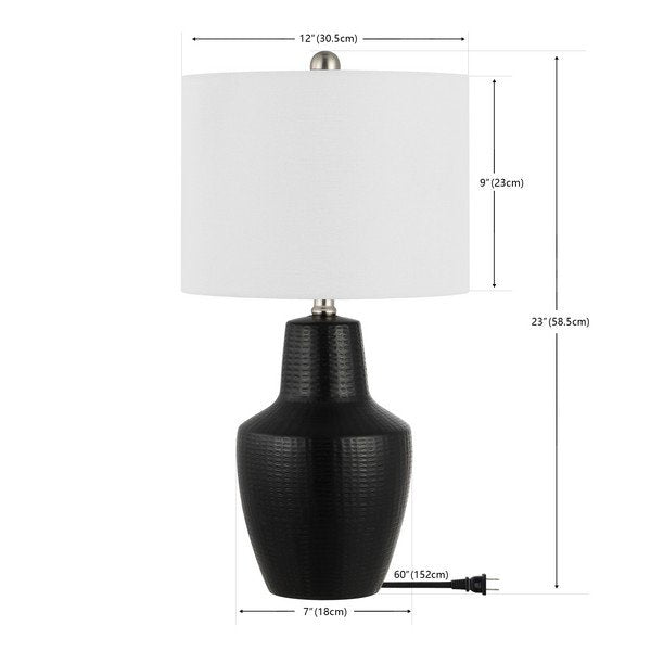 Safavieh Voetta, 23 Inch, Black, Ceramic Table Lamp - Black | Table Lamps | Modishstore - 3