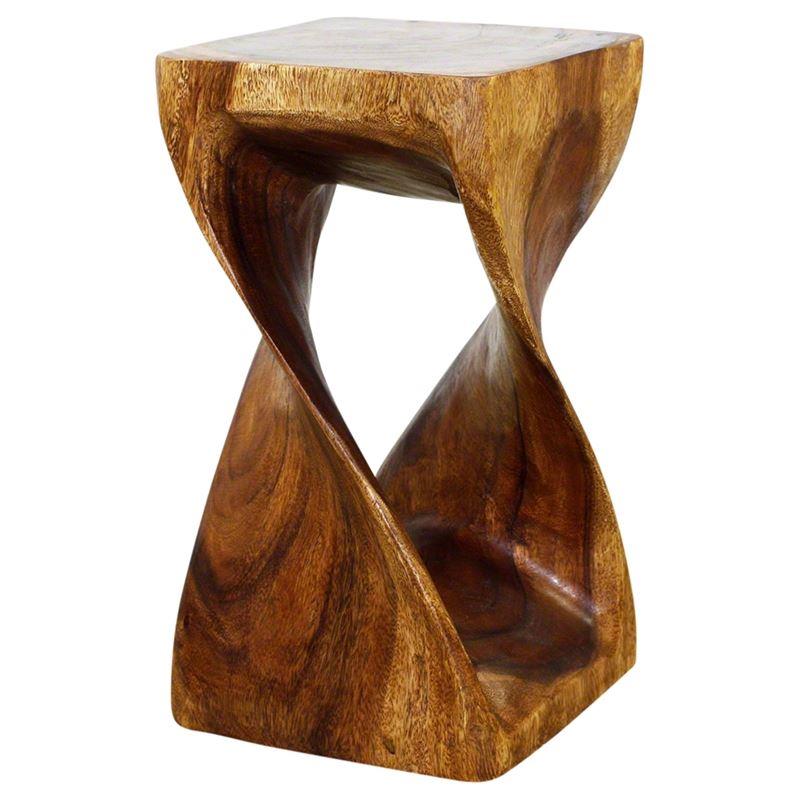 Haussmann Twist Stool 10" Sq - Walnut | Stools & Benches | Modishstore-3