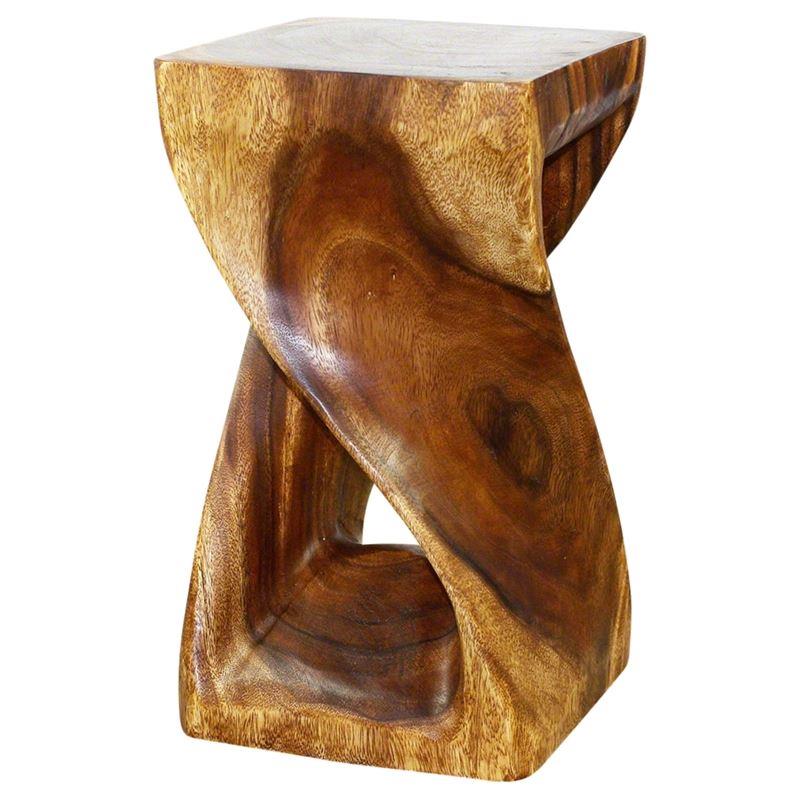 Haussmann Twist Stool 10" Sq - Walnut | Stools & Benches | Modishstore-4