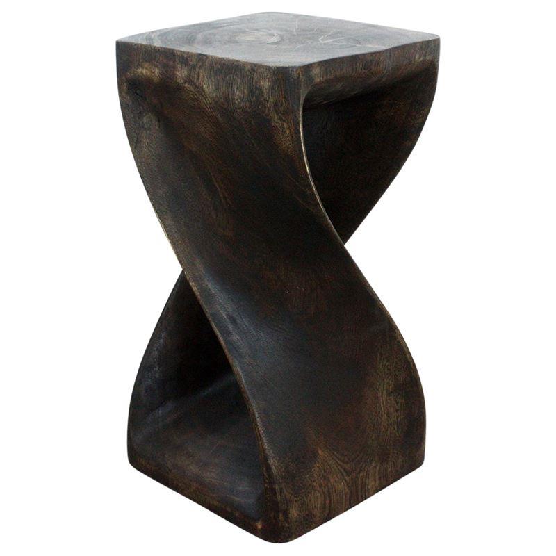 Haussmann Twist Stool 12" Sq - Mocha | Stools & Benches | Modishstore-3