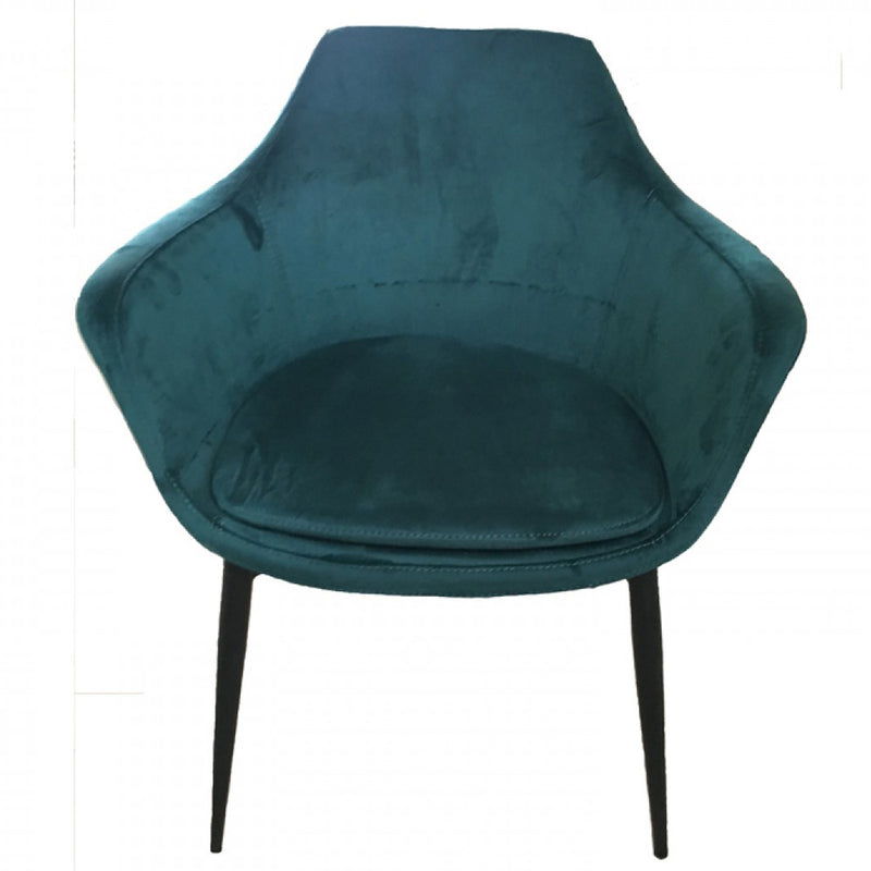 Vig Furniture Modrest Wilson Modern Teal Velvet & Black Dining Chair | Dining Chairs | Modishstore - 1