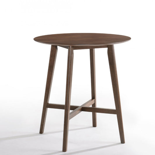 Vig Furniture Modrest Candice Modern Round Walnut Bar Table | Bar Tables | Modishstore - 1