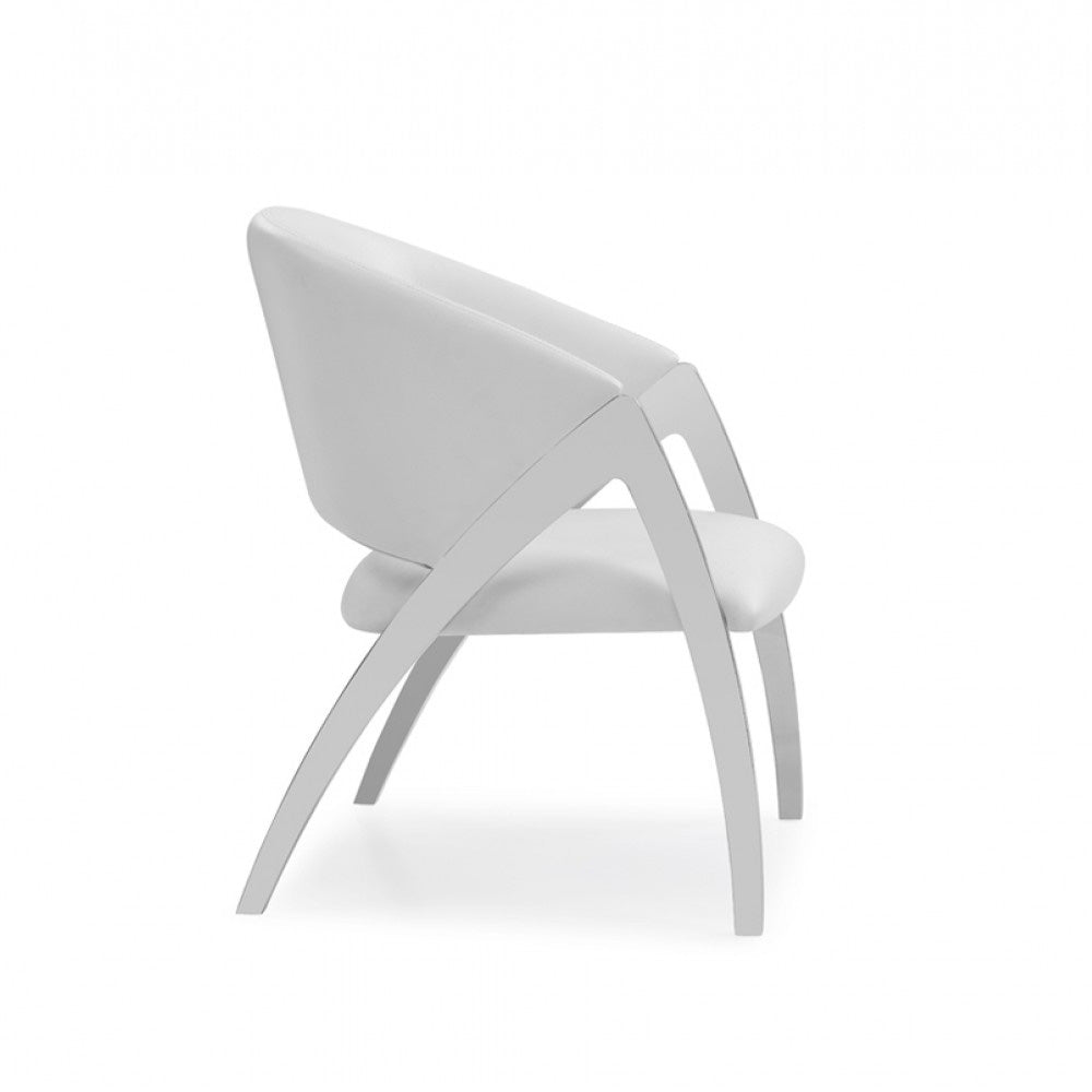 Vigfurniture Modrest Rabia Modern White Leatherette Accent Chair | Accent Chairs | Modishstore - 3