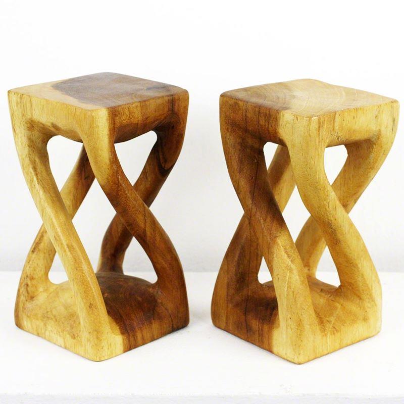 Haussmann Mini Vine Twist Stool 4" Sq - Set of 2 | Stools & Benches | Modishstore-5